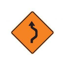 Reverse Curve Right (RUS) Roll-Up Signs