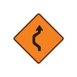 Reverse Curve Left (RUS) Roll-Up Signs