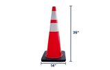 36" Orange Traffic Cone with Black Base
