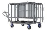 6.5 ft Metal Barricade Bundle and Transportation Cart 