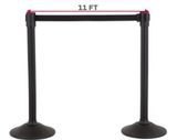 black-post-11l-extra-wide-belt-powder-coated-Retractable Belt Barriers-prod-front-ss-p-1