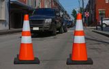 28" Orange Construction Cone with Black Base