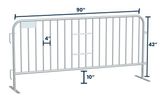 7.5 ft Metal Barricade | Feet Options | Heavy-Duty