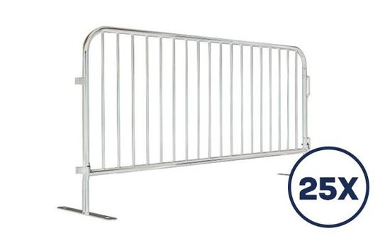8 ft Metal Barricade Bundle and Transportation Cart