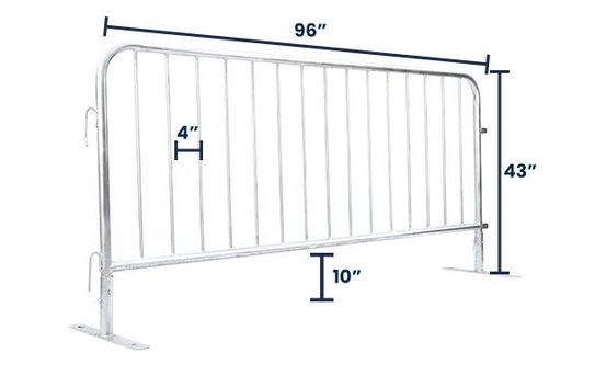 8 ft Metal Barricade Bundle and Transportation Cart