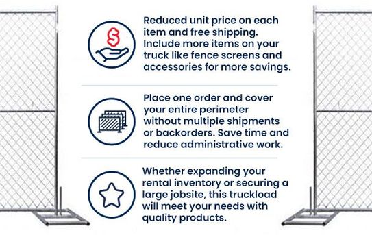 8' x 10' Chain-Link Temporary Fence | Versa | Truckload