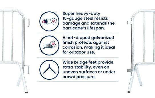  7 ft Metal Barricade | Heavy-Duty | Truckload