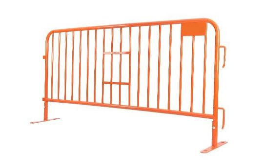 7.5 ft Metal Barricade Orange | Flat Feet | Heavy-Duty