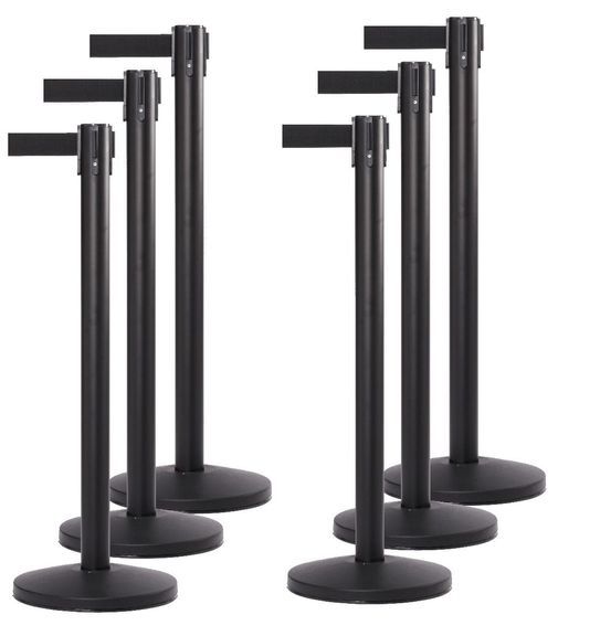 10 ft Retractable Belt Stanchion | 6-Unit Kit