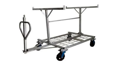 Metal Barricade Cart with Large Wheels