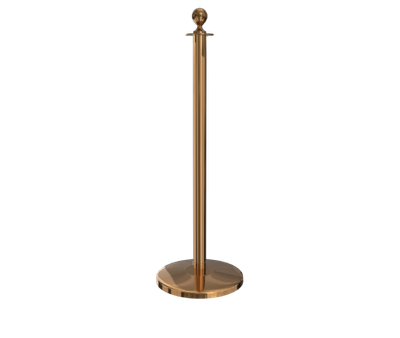 Polished Brass Ball Top Stanchion Post with Sloped Base